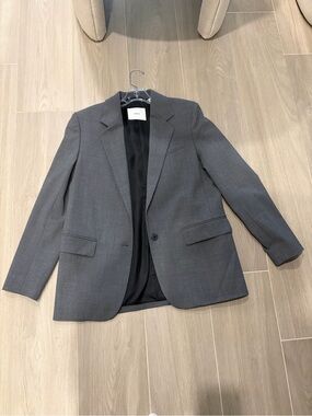Aritzia Gray Single-Button Women's Blazer
